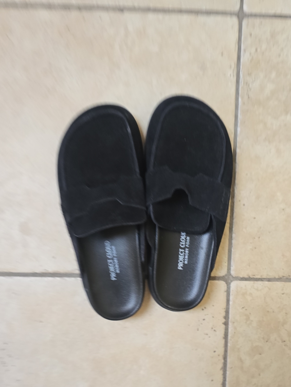 Women's Black Suede Slip-On Loafers